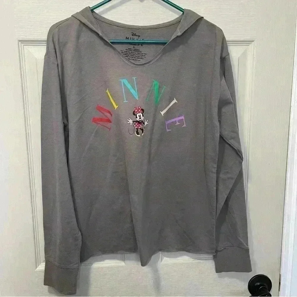 Disney Minnie Mouse Charcoal Grey Sweatshirt Sz X- Large